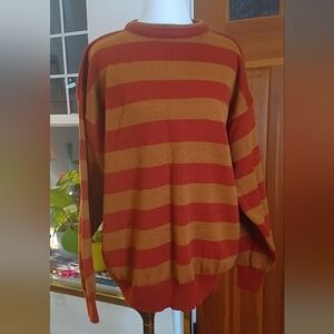Vintage Burnt Orange And Maroon Retro Sweater